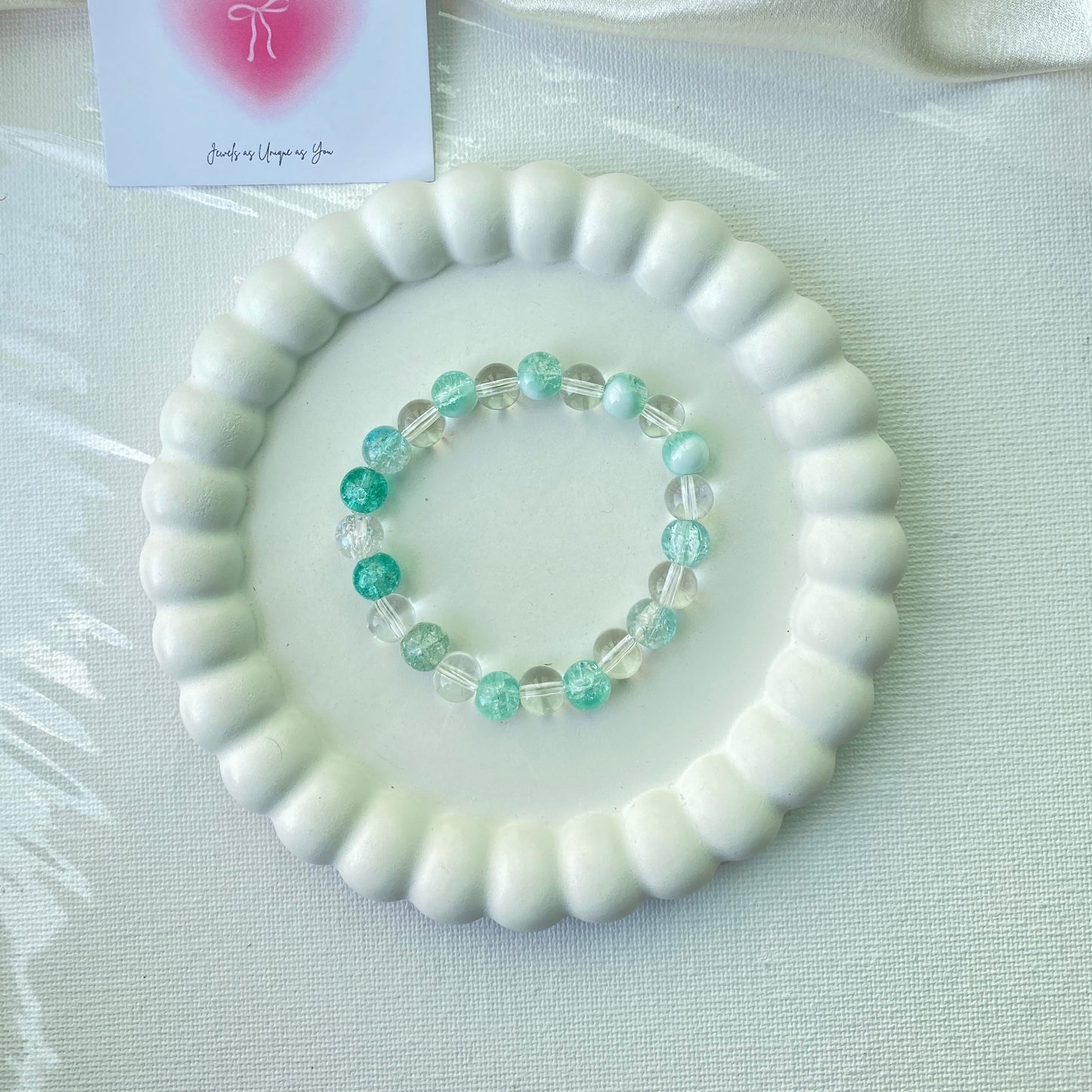 Green Crystal Beaded Bracelet