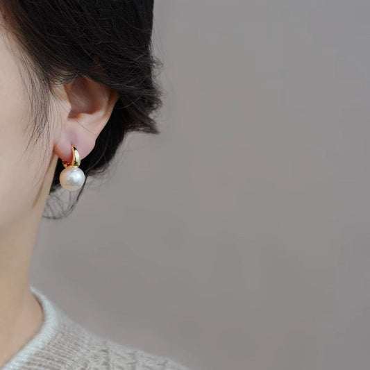 Gold Plated Pearl Drop Earrings