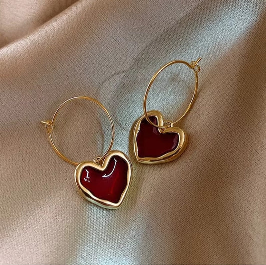 Heart of Gold Hoops