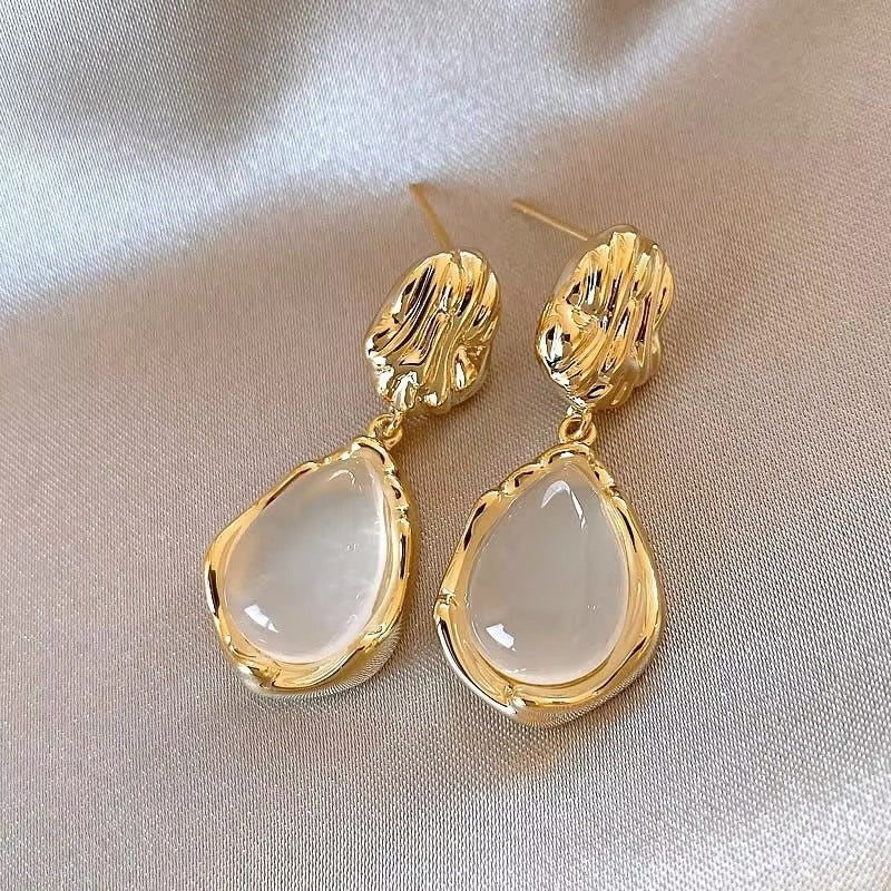 Golden Teardrop Statement Earrings