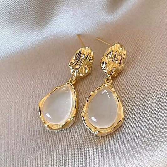 Golden Teardrop Statement Earrings