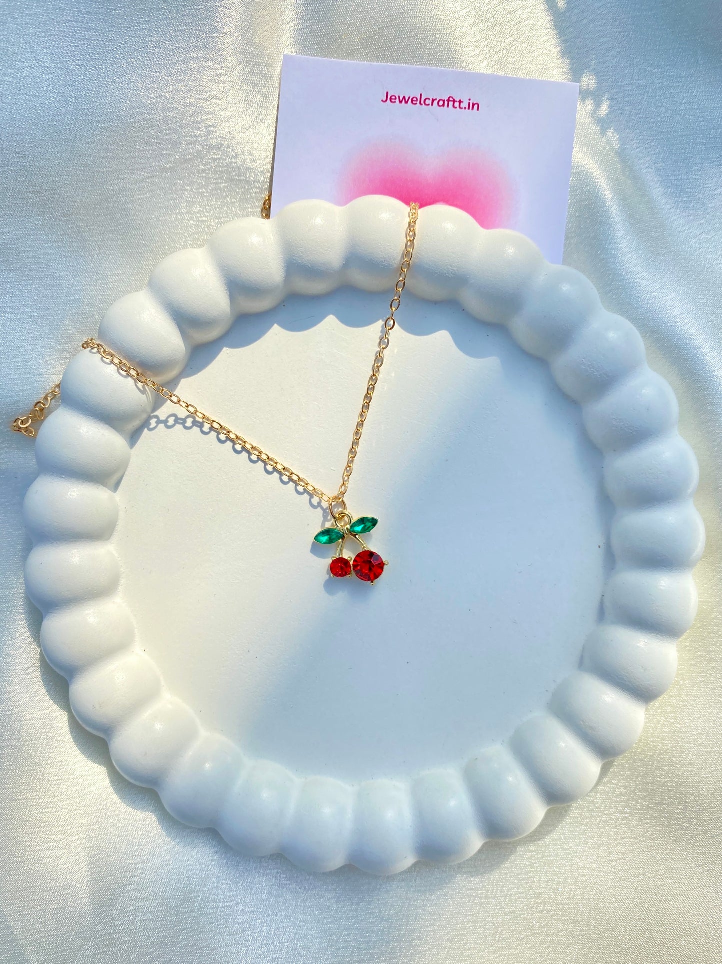 Crystal Cherry Pendant Necklace