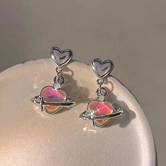 Cosmic Heart Drop Earrings